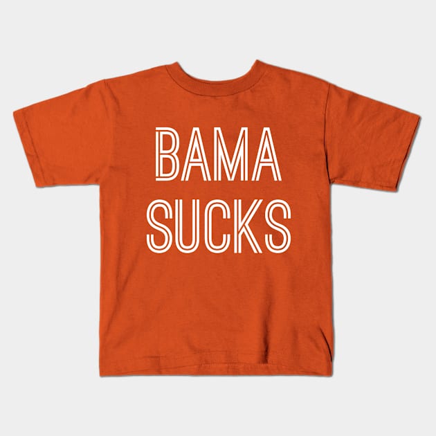 Bama Sucks (White Text) Kids T-Shirt by caknuck